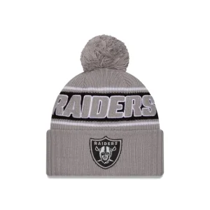 Clearance Las Vegas Raiders 2024 Cold Weather Gray Pom Knit Hat - KTGCaps - Baseball caps for various teams, purchased online at a discount