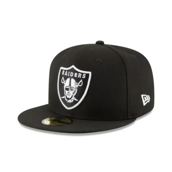 Online Las Vegas Raiders Black amp White 59FIFTY Fitted Hat - KTGCaps - Baseball caps for various teams, purchased online at a discount