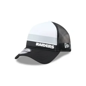 Fashion Las Vegas Raiders Color Block 9FORTY AFrame Trucker Snapback Hat - KTGCaps - Baseball caps for various teams, purchased online at a discount
