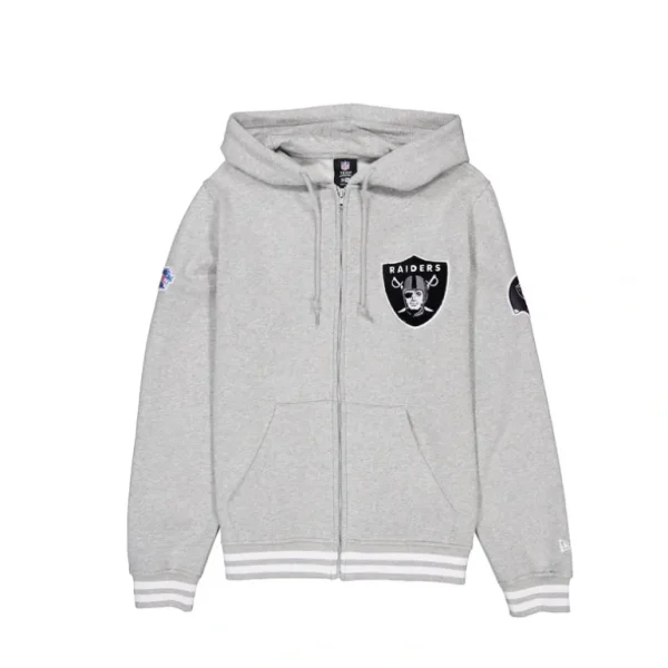 Clearance Las Vegas Raiders Gray Logo Select FullZip Hoodie - KTGCaps - Baseball caps for various teams, purchased online at a discount