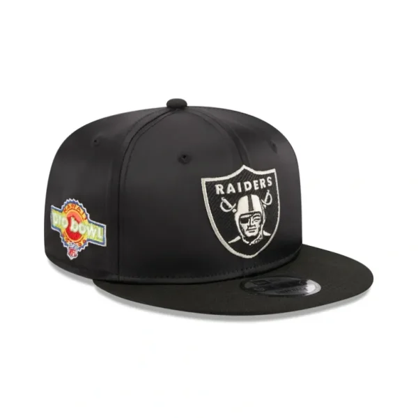 Best Sale Las Vegas Raiders Satin 9FIFTY Snapback Hat - KTGCaps - Baseball caps for various teams, purchased online at a discount