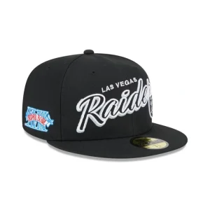 Clearance Las Vegas Raiders Script Sided 59FIFTY Fitted Hat - KTGCaps - Baseball caps for various teams, purchased online at a discount