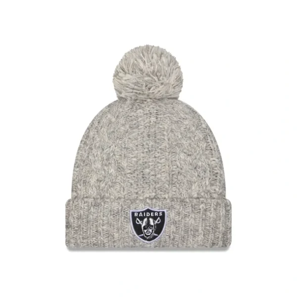 Fashion Las Vegas Raiders Shimmer Pom Knit Hat - KTGCaps - Baseball caps for various teams, purchased online at a discount