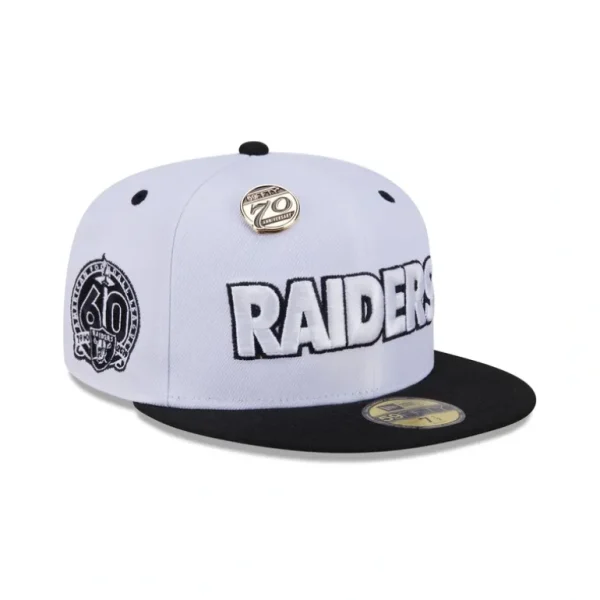 Flash Sale Las Vegas Raiders 70th Anniversary 59FIFTY Fitted Hat - KTGCaps - Baseball caps for various teams, purchased online at a discount
