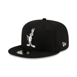 Clearance Looney Tunes Bugs Bunny Black 9FIFTY Snapback Hat - KTGCaps - Baseball caps for various teams, purchased online at a discount