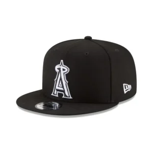 Clearance Los Angeles Angels Basic Black and White 9FIFTY Snapback Hat - KTGCaps - Baseball caps for various teams, purchased online at a discount