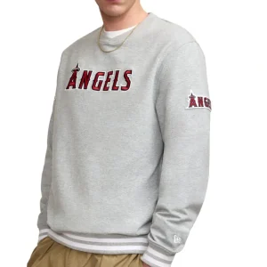 Fashion Los Angeles Angels Gray Logo Select Crewneck - KTGCaps - Baseball caps for various teams, purchased online at a discount