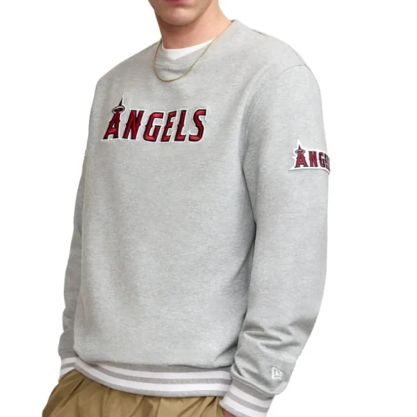 Fashion Los Angeles Angels Gray Logo Select Crewneck - KTGCaps - Baseball caps for various teams, purchased online at a discount