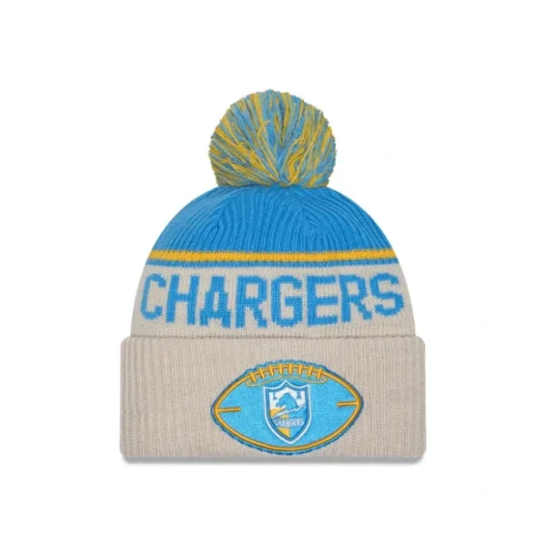 Caps* Los Angeles Chargers 2024 Cold Weather Historic Pom Knit Hat - KTGCaps - Baseball caps for various teams, purchased online at a discount