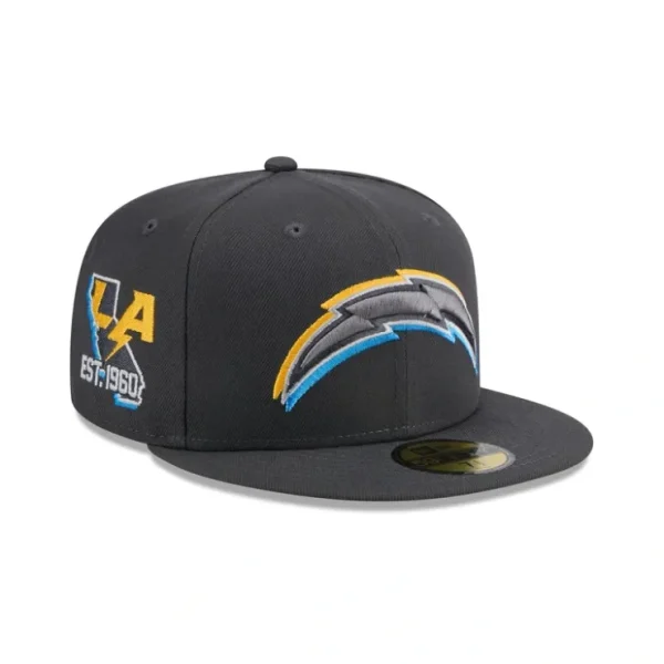 Caps* Los Angeles Chargers 2024 Draft Gray 59FIFTY Fitted Hat - KTGCaps - Baseball caps for various teams, purchased online at a discount