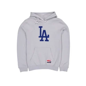 Caps* Los Angeles Dodgers Throwback Gray Hoodie - KTGCaps - Baseball caps for various teams, purchased online at a discount