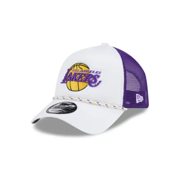 Caps* Los Angeles Lakers Court Sport 9FORTY AFrame Trucker Hat - KTGCaps - Baseball caps for various teams, purchased online at a discount