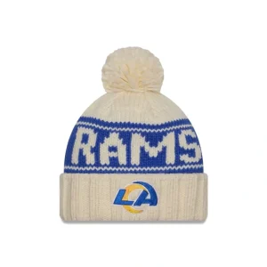 Caps* Los Angeles Rams 2024 Cold Weather Chrome Pom Knit Hat - KTGCaps - Baseball caps for various teams, purchased online at a discount