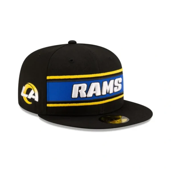 Caps* Los Angeles Rams 2024 Sideline Black 59FIFTY Fitted Hat - KTGCaps - Baseball caps for various teams, purchased online at a discount