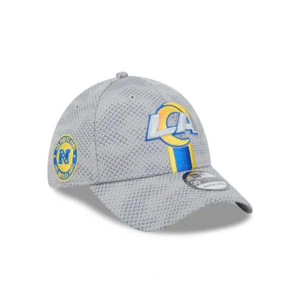 Caps* Los Angeles Rams 2024 Sideline Gray 39THIRTY Stretch Fit Hat - KTGCaps - Baseball caps for various teams, purchased online at a discount