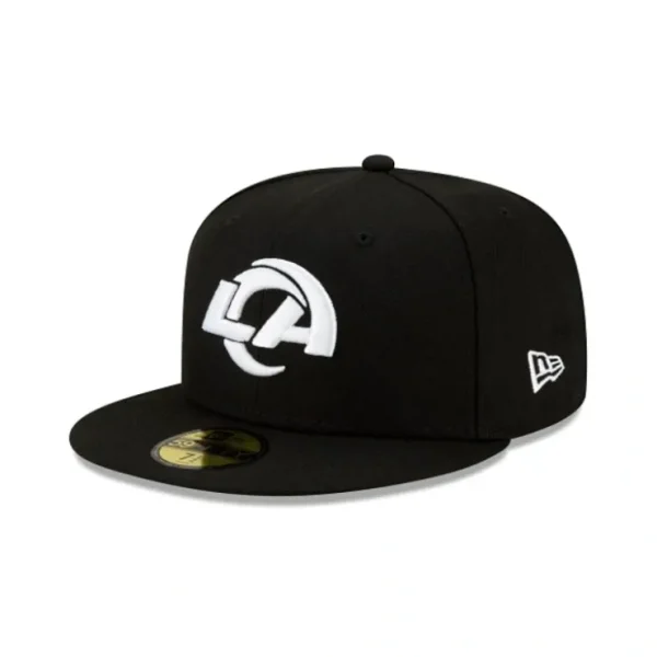 Caps* Los Angeles Rams Black and White 59FIFTY Fitted Hat - KTGCaps - Baseball caps for various teams, purchased online at a discount
