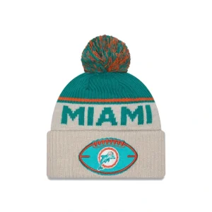Caps* Miami Dolphins 2024 Cold Weather Historic Pom Knit Hat - KTGCaps - Baseball caps for various teams, purchased online at a discount