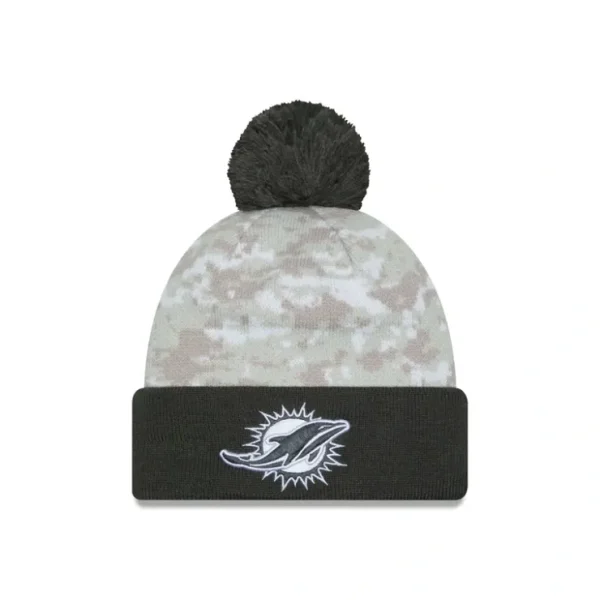 Caps* Miami Dolphins 2024 Salute to Service Pom Knit Hat - KTGCaps - Baseball caps for various teams, purchased online at a discount