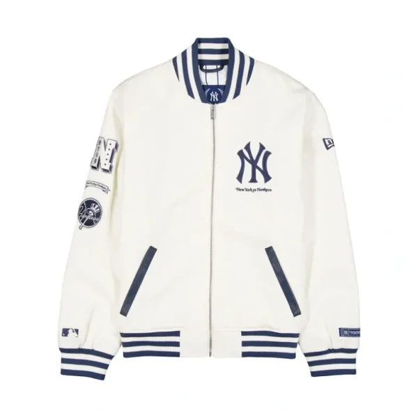 Discount New York or Nowhere x New York Yankees White Jacket - KTGCaps - Baseball caps for various teams, purchased online at a discount