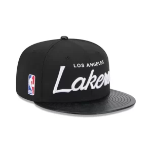 Caps* Los Angeles Lakers Faux Leather Visor 9FIFTY Snapback Hat - KTGCaps - Baseball caps for various teams, purchased online at a discount