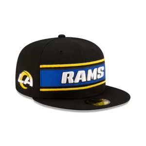 Caps* Los Angeles Rams 2024 Sideline Black 59FIFTY Fitted Hat - KTGCaps - Baseball caps for various teams, purchased online at a discount