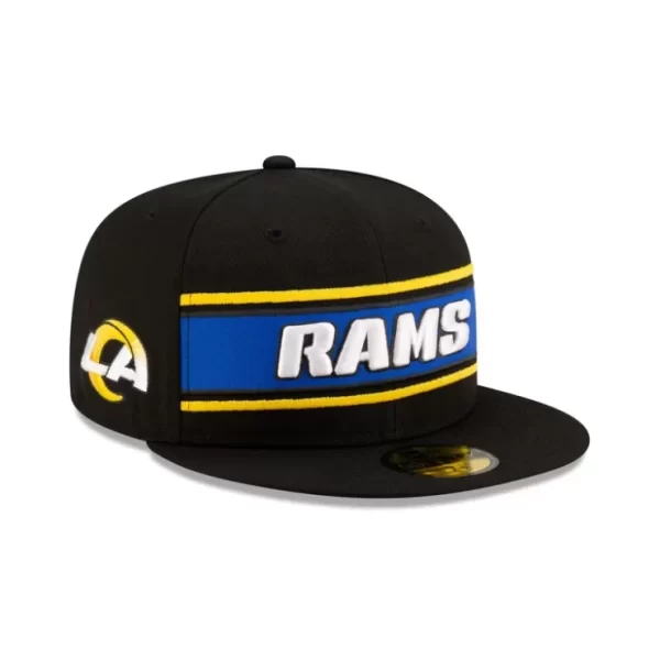Caps* Los Angeles Rams 2024 Sideline Black 59FIFTY Fitted Hat - KTGCaps - Baseball caps for various teams, purchased online at a discount