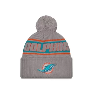 Caps* Miami Dolphins 2024 Cold Weather Gray Pom Knit Hat - KTGCaps - Baseball caps for various teams, purchased online at a discount