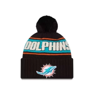 Caps* Miami Dolphins 2024 Cold Weather Black Pom Knit Hat - KTGCaps - Baseball caps for various teams, purchased online at a discount